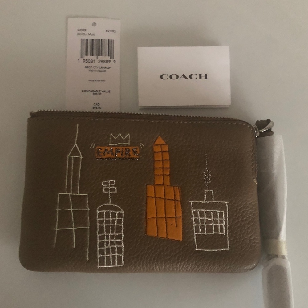 Coach x Jean Michel Basquiat “empire” Wristlet NWT